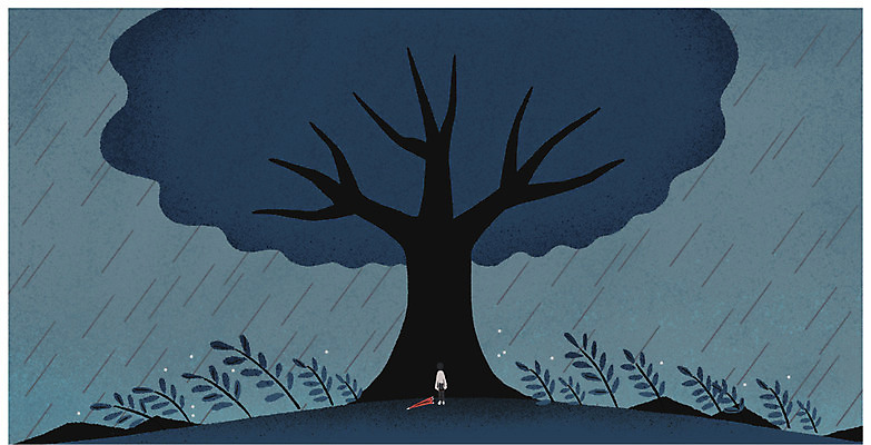 전신 PSD 나무 백그라운드 일러스트 자연 한명 앉기 풍경 성인 비 야간 감성 국내일러스트 자연요소 식물 1 컨셉 모션 날씨 사람 생태계 파일형식