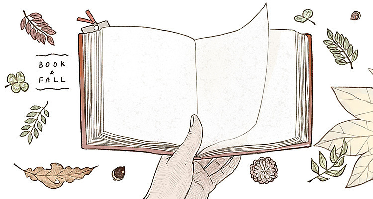PSD 손 단풍 낙엽 일러스트 나뭇잎 프레임 한명 신체부위 책 가을 감성 아이템 북마크 국내일러스트 1 계절 컨셉 잎 사람 파일형식