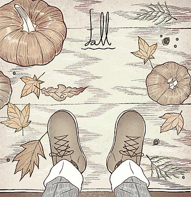 PSD 단풍 낙엽 일러스트 발 호박 나뭇잎 한명 신체부위 가을 감성 아이템 국내일러스트 1 계절 컨셉 잎 채소 사람 파일형식