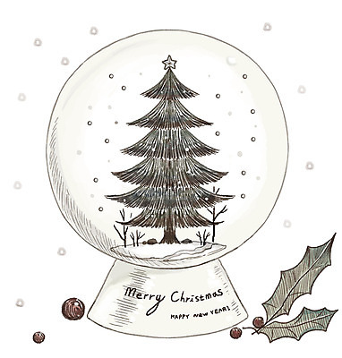 PSD 겨울 일러스트 사람없음 크리스마스트리 눈 감성 스노글로브 아이템 국내일러스트 자연요소 계절 컨셉 크리스마스 날씨 장식 파일형식