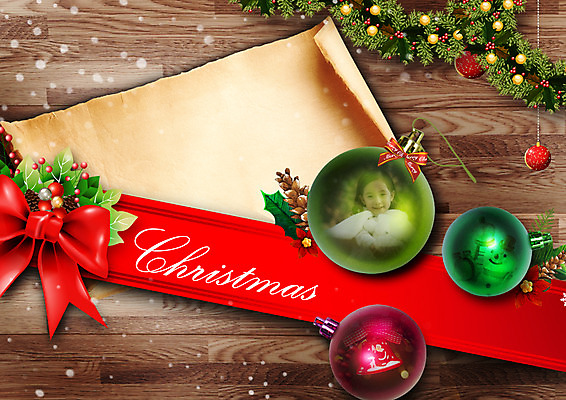 PSD 편집 편집이미지 여자 리본 종이 어린이 크리스마스 눈사람 한명 이벤트 장식볼 한국인 종 솔방울 이미지편집 1 기념일 사람 동양인 장식 파일형식