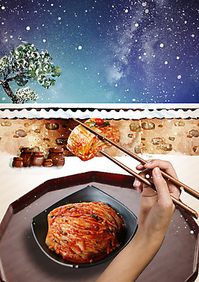 PSD 나무 편집 편집이미지 접시 손 한식 겨울 젓가락 쟁반 신체부위 담장 눈 항아리 배추김치 이미지편집 자연요소 식물 식기 계절 음식 날씨 김치 수저 사람 도자기 파일형식