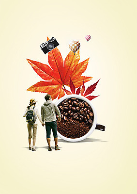 전신 PSD 편집 편집이미지 여자 남자 커피 음식 단풍 배낭 서기 성인 두명 뒷모습 30대 카메라 손잡기 등산 원두 가을 열기구 커피잔 등산복 이미지편집 옷 계절 음료 뷰포인트 잎 가방 항공교통 모션 잔 사람 장년 전자제품 트래킹 파일형식