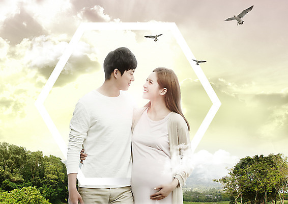 PSD 나무 구름 편집 편집이미지 부부 여자 남자 꽃 가족 갈매기 하늘 웃음 상반신 성인 두명 30대 마주보기 임산부 한국인 이미지편집 자연요소 식물 커플 관계 모션 조류 표정 사람 동양인 장년 임신 파일형식