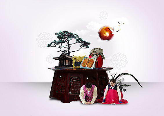 PSD 편집이미지 한국전통 부부 여자 남자 40대 두마리 한국건축 새해 성인 두명 태양 학 한국인 소나무 소반 이미지편집 자연요소 나무 전통 커플 건축 중년 2 탁자 조류 한국 사람 동양인 파일형식