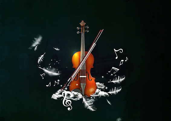 PSD 구름 편집 편집이미지 음악 음표 사람없음 클래식 높은음자리표 바이올린 깃털 바이올린활 이미지편집 자연요소 기호 컨셉 현악기 문화예술 파일형식