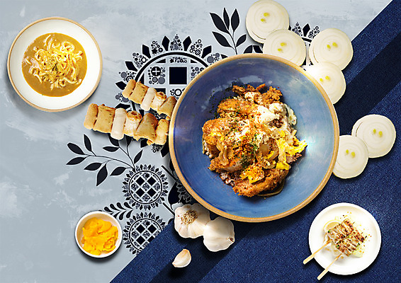 PSD 편집 편집이미지 접시 양파 마늘 사람없음 어묵꼬치 단무지 돈부리 일본음식 카레우동 이미지편집 식기 음식 채소 꼬치 어묵 우동 파일형식