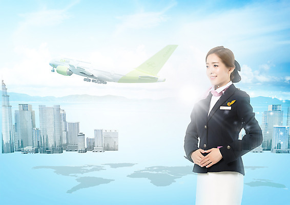 PSD 구름 편집 편집이미지 직업 여자 유니폼 하늘 비행기 한명 웃음 빌딩 상반신 20대 성인 한국인 승무원 공손 이미지편집 자연요소 1 옷 항공교통 대중교통 표정 사람 동양인 청년 건물 파일형식