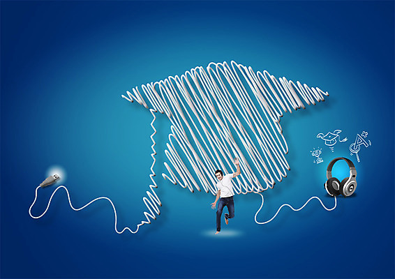 전신 PSD 서양인 편집 편집이미지 교육 남자 학사모 한명 20대 성인 점프 헤드폰 USB 에이플러스 케이블선 이미지편집 외국인 모자_잡화 1 음향기기 졸업 모션 사람 청년 전선 점수 파일형식