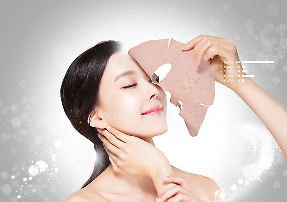 PSD 편집 편집이미지 손 여자 한명 상반신 20대 성인 뷰티 눈감음 한국인 성형수술 마스크팩 의료성형뷰티 이미지편집 1 모션 사람 동양인 청년 신체부위 수술 팩 파일형식