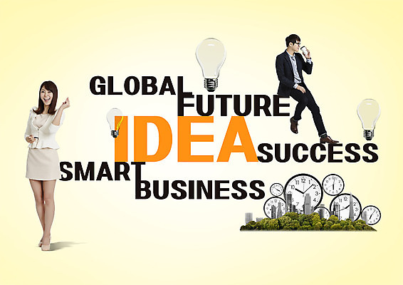 PSD 편집 편집이미지 여자 남자 커피 시계 비즈니스 전구 성공 미래 아이디어 서기 앉기 빌딩 20대 성인 두명 글로벌 한국인 마시기 비즈니스맨 비즈니스우먼 스마트 이미지편집 음료 컨셉 모션 사람 동양인 청년 건물 직장인 파일형식