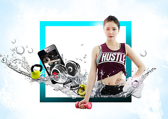 PSD 편집 편집이미지 여자 허리손 다이어트 한명 상반신 20대 성인 스마트폰 운동복 운동 아령 한국인 물방울 체중계 이미지편집 1 옷 포즈 건강 사람 동양인 청년 핸드폰 스마트기기 파일형식