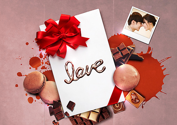 PSD 편집 편집이미지 커플 여자 남자 리본 음식 발렌타인데이 사랑 웃음 이벤트 20대 성인 두명 옆모습 선물상자 마주보기 초콜릿 한국인 폴라로이드사진 마카롱 이마맞대기 이미지편집 감정 뷰포인트 관계 모션 데이이벤트 디저트 표정 선물 사람 동양인 청년 상자 폴라로이드 얼굴맞대기 파일형식