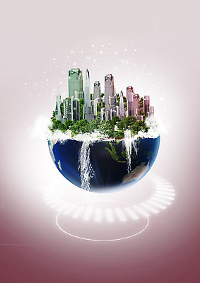 PSD 나무 편집 편집이미지 지구 빌딩 사람없음 자연보호 그린캠페인 반구 빌딩숲 이미지편집 식물 캠페인 자연 건물 원형 보호 파일형식