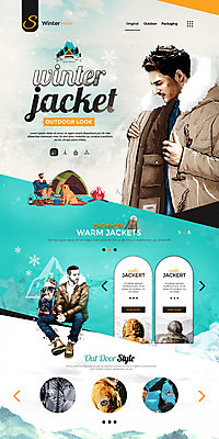 PSD 템플릿 한마리 남자 웹템플릿 겨울 아웃도어 텐트 여러명 성인 홈페이지 홈페이지시안 재킷 캠핑 개 랜딩페이지 겨울캠프 이미지템플릿 1 계절 다수 포유류 레저 캠핑도구 사람 외투 파일형식