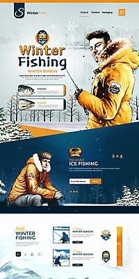 PSD 템플릿 남자 웹템플릿 겨울 아웃도어 어류 여러명 성인 홈페이지 홈페이지시안 얼음낚시 랜딩페이지 이미지템플릿 계절 다수 낚시 사람 수중동물 파일형식
