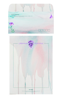 템플릿 꽃 편지봉투 수채화 사람없음 흐름 편지지 레터폼 서식 봉투템플릿 우편봉투 레터헤드 봉투디자인 이미지템플릿 AI파일 식물 컨셉 봉투 편지 우편물 파일형식 벡터