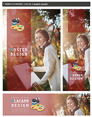 PSD 배너 배너템플릿 여자 교육 가로배너 ZIP 포스터 세로배너 대학생 미술 한명 웃음 상반신 20대 성인 옆모습 세트 연필 물감 한국인 현수막 팔레트 스케치북 이젤 대학교육 템플릿 1 학생 뷰포인트 문화예술 학용품 표정 사람 동양인 청년 가로 세로 필기구 미술도구 파일형식
