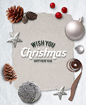 PSD 편집이미지 열매 리본 백그라운드 크리스마스 겨울 사람없음 장식볼 털실 솔방울 별장식 이미지편집 식물 계절 기념일 별 장식 실 파일형식