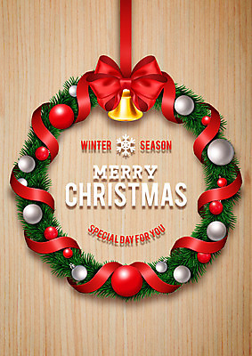 PSD 편집이미지 리본 백그라운드 크리스마스 겨울 사람없음 화환 장식볼 종 이미지편집 계절 기념일 꽃 장식 파일형식