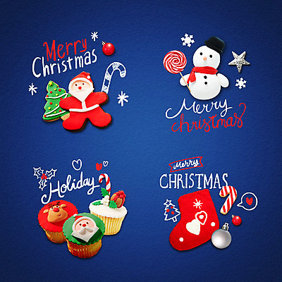 PSD 편집이미지 백그라운드 크리스마스 겨울 눈사람 사람없음 산타클로스 쿠키 장식볼 컵케이크 레터링 이미지편집 계절 기념일 디저트 장식 케이크 파일형식