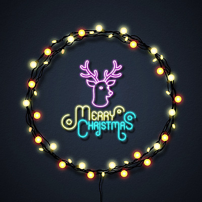 편집이미지 백그라운드 크리스마스 겨울 조명 사람없음 루돌프 네온 이미지편집 AI파일 계절 기념일 사슴 파일형식 벡터