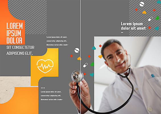 PSD 서양인 템플릿 표지디자인 북디자인 출판디자인 남자 내지 리플렛 40대 북커버 의학 청진기 한명 팜플렛 상반신 성인 의사 하트 맥박 이미지템플릿 모양 외국인 1 중년 의료기기 사람 의료진 파일형식