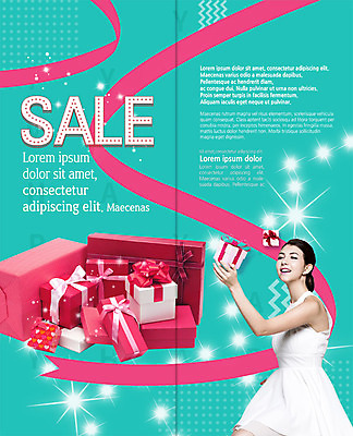 PSD 서양인 템플릿 표지디자인 북디자인 출판디자인 여자 리본 내지 리플렛 2단접지 북커버 한명 웃음 들기 이벤트 팜플렛 상반신 20대 성인 선물상자 쇼핑 세일 이미지템플릿 외국인 1 모션 표정 선물 사람 청년 상자 파일형식