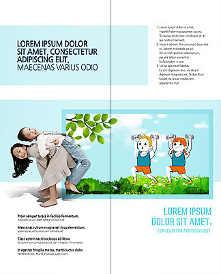 PSD 구름 템플릿 표지디자인 북디자인 출판디자인 여자 남자 내지 어린이 리플렛 2단접지 북커버 하늘 나뭇잎 서기 소녀 팜플렛 여러명 운동 아령 한국인 등맞대기 커플체조 이미지템플릿 자연요소 다수 잎 모션 건강 사람 동양인 체조 파일형식