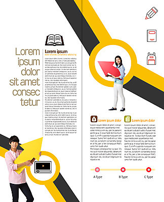 PSD 템플릿 학생 표지디자인 북디자인 출판디자인 여학생 여자 남자 화살표 내지 남학생 리플렛 2단접지 북커버 청소년 책가방 서기 팜플렛 두명 책 연필 한국인 청소년교육 이미지템플릿 교육 가방 모션 학용품 사람 동양인 필기구 파일형식