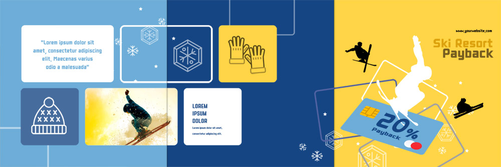 PSD 템플릿 표지디자인 북디자인 출판디자인 표지 남자 실루엣 리플렛 겨울 북커버 3단접지 스키 겨울스포츠 팜플렛 성인 30대 점프 한국인 신용카드 비니 스키장갑 이미지템플릿 모자_잡화 계절 스포츠 모션 촬영기법 사람 동양인 장년 금융 파일형식