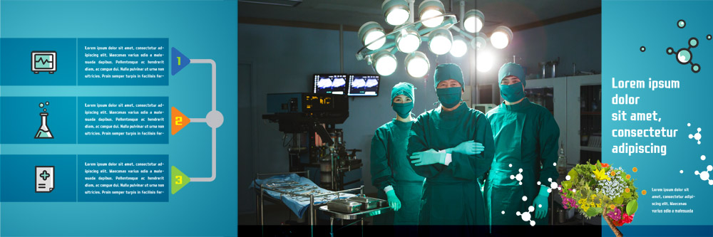 PSD 템플릿 표지디자인 북디자인 출판디자인 여자 남자 내지 리플렛 북커버 3단접지 의학 조명 팜플렛 상반신 성인 세명 30대 한국인 의사 60대 수술복 수술실 이미지템플릿 노년 사람 동양인 장년 의료진 가운 파일형식