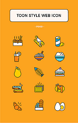 아이콘 밥 사람없음 세트 과자 계란 배 바게트 오렌지주스 조각케이크 크루아상 국수 웹아이콘 카툰스타일 감자칩 타코야키 생선가시 웹엘리먼트 치즈스틱 2D아이콘 AI파일 음식 빵 과일 디저트 케이크 알 면류 칩_음식 과일주스 엘리먼트 일본음식 파일형식 벡터