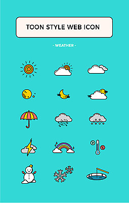 구름 아이콘 무지개 우산 눈사람 사람없음 세트 태양 맑음 달 눈송이 비 번개 먹구름 웹아이콘 얼음낚시 흐림 카툰스타일 웹엘리먼트 2D아이콘 AI파일 자연요소 낚시 날씨 눈_날씨 엘리먼트 파일형식 벡터 구름_자연