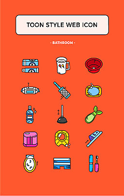 아이콘 의자 슬리퍼 사람없음 컵 세트 칫솔 웹아이콘 비누 치약 대야 카툰스타일 발판 가글 뚫어뻥 물티슈 웹엘리먼트 2D아이콘 AI파일 식기 가구 신발 위생용품 청결 엘리먼트 파일형식 벡터