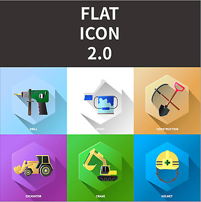 아이콘 공사 사람없음 세트 페인트 플랫 안전모 포크레인 삽 드릴 플랫아이콘 2D아이콘 AI파일 건설업 공구 중장비 헬멧 안전장비 파일형식 벡터