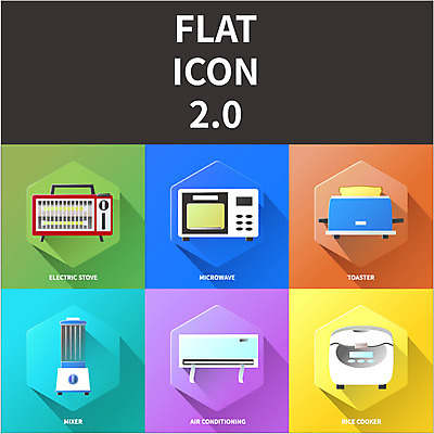 아이콘 사람없음 세트 플랫 전자레인지 오븐 믹서 에어컨 플랫아이콘 전기밥솥 토스트기 2D아이콘 AI파일 가전제품 레인지 파일형식 벡터
