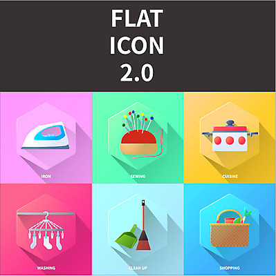 아이콘 요리 사람없음 쇼핑 세트 플랫 빨래 냄비 바느질 빗자루 청소 장바구니 플랫아이콘 다리미 빨래건조대 2D아이콘 AI파일 가사 바구니 가전제품 솥 청소도구 빨래대 파일형식 벡터