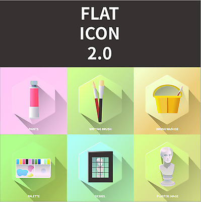 아이콘 예술 미술 사람없음 세트 물감 붓 팔레트 플랫 플랫아이콘 석고상 2D아이콘 AI파일 문화예술 미술도구 파일형식 벡터
