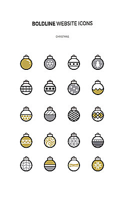 아이콘 크리스마스 사람없음 세트 장식볼 라인아이콘 웹엘리먼트 오너먼트 2D아이콘 AI파일 기념일 크리스마스장식 장식 엘리먼트 파일형식 벡터
