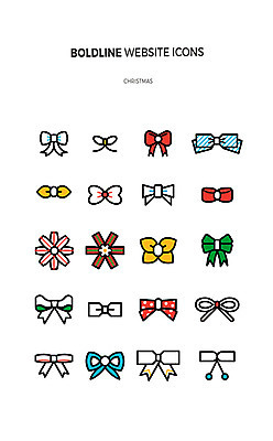 아이콘 리본 크리스마스 사람없음 세트 라인아이콘 웹엘리먼트 2D아이콘 AI파일 기념일 엘리먼트 파일형식 벡터