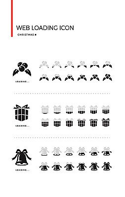 아이콘 크리스마스 사람없음 선물상자 세트 종 포인세티아 로딩 웹엘리먼트 로딩아이콘 2D아이콘 AI파일 기념일 꽃 선물 상자 엘리먼트 파일형식 벡터