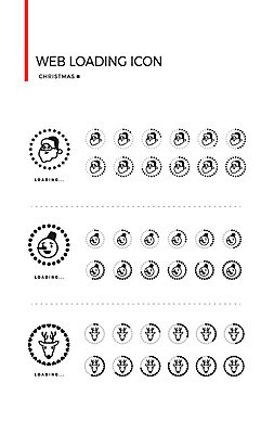 아이콘 크리스마스 눈사람 사람없음 세트 산타클로스 루돌프 로딩 웹엘리먼트 로딩아이콘 2D아이콘 AI파일 기념일 사슴 엘리먼트 파일형식 벡터