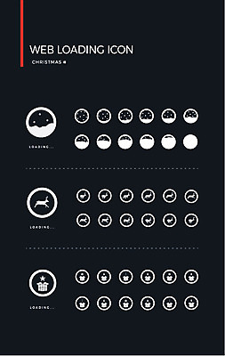 아이콘 크리스마스 사람없음 선물상자 세트 루돌프 눈 로딩 웹엘리먼트 로딩아이콘 2D아이콘 AI파일 자연요소 기념일 날씨 사슴 선물 상자 엘리먼트 파일형식 벡터
