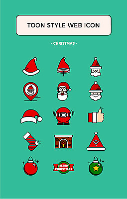 아이콘 크리스마스 산타모자 사람없음 세트 산타클로스 장식볼 최고 벽난로 산타양말 웹엘리먼트 2D아이콘 AI파일 모자_잡화 기념일 장식 엘리먼트 파일형식 벡터