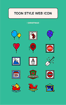 아이콘 액자 크리스마스 사람없음 세트 삽 썰매 하트풍선 풍선 우표 카툰스타일 웹엘리먼트 2D아이콘 AI파일 기념일 하트 엘리먼트 파일형식 벡터