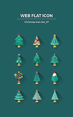 아이콘 크리스마스 사람없음 세트 크리스마스트리 플랫아이콘 웹엘리먼트 2D아이콘 AI파일 기념일 엘리먼트 파일형식 벡터