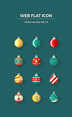 아이콘 크리스마스 사람없음 세트 장식볼 플랫아이콘 웹엘리먼트 2D아이콘 AI파일 기념일 장식 엘리먼트 파일형식 벡터