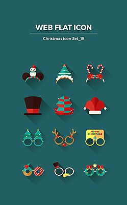 아이콘 모자 안경 크리스마스 산타모자 사람없음 세트 머리띠 플랫아이콘 웹엘리먼트 2D아이콘 AI파일 모자_잡화 잡화 기념일 장신구 엘리먼트 파일형식 벡터