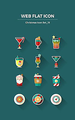 아이콘 커피 음료 크리스마스 사람없음 세트 플랫아이콘 산타모양 웹엘리먼트 2D아이콘 AI파일 모양 기념일 산타클로스 엘리먼트 파일형식 벡터